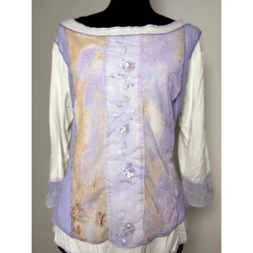 READ DESC Sym Lavender Overlay Top